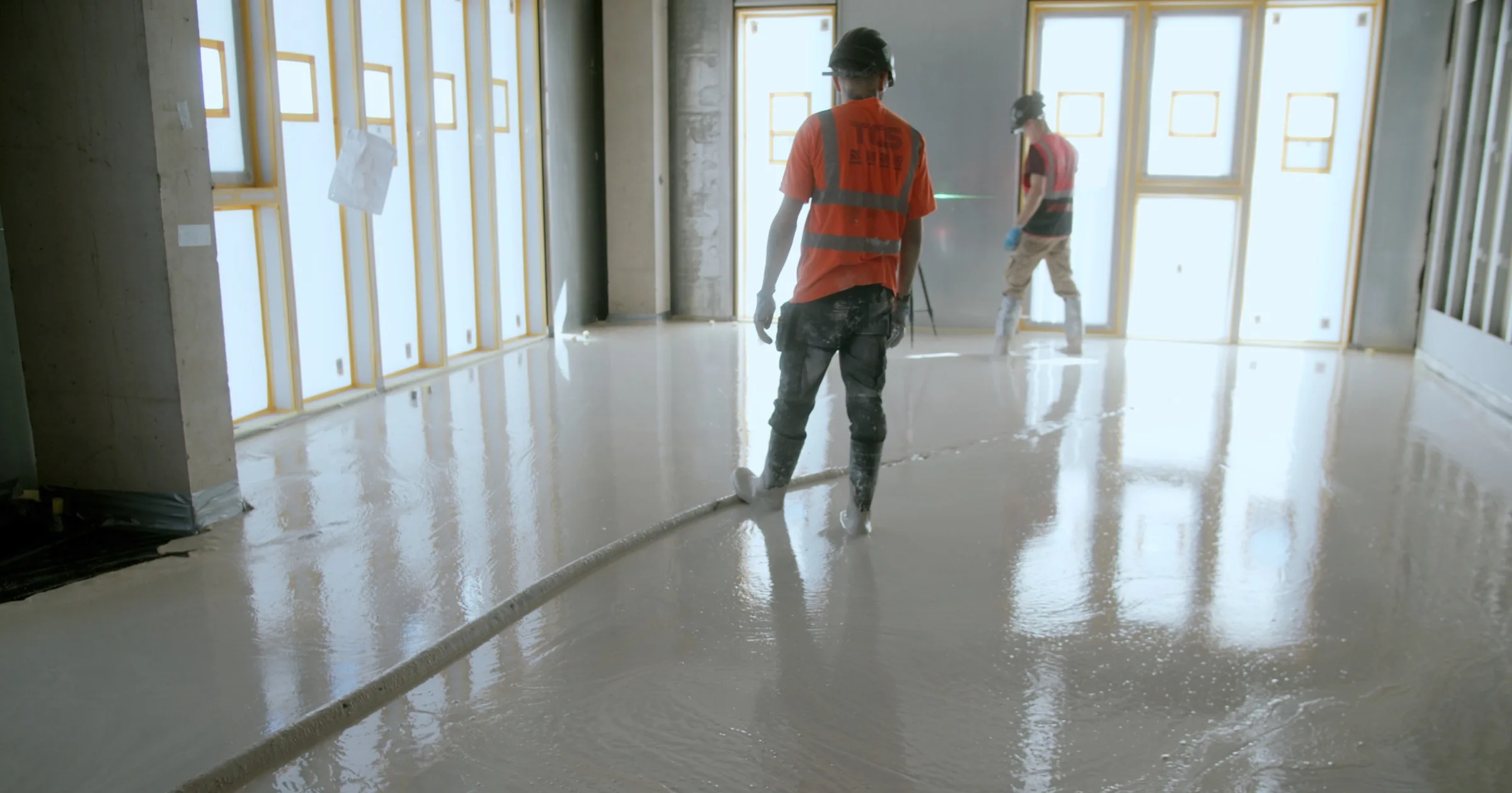 an image showing the process of floor screeding