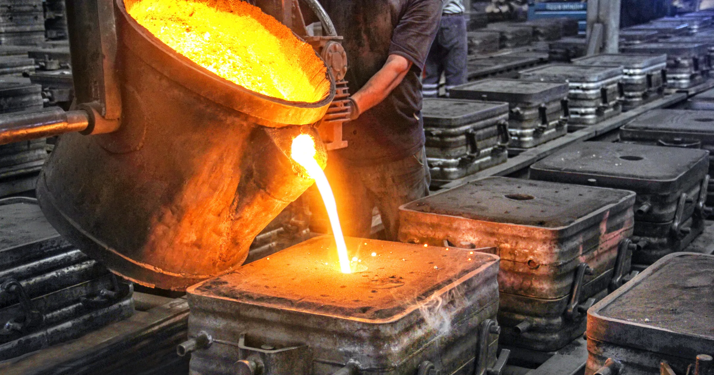 An image showing an industrial foundry casting process