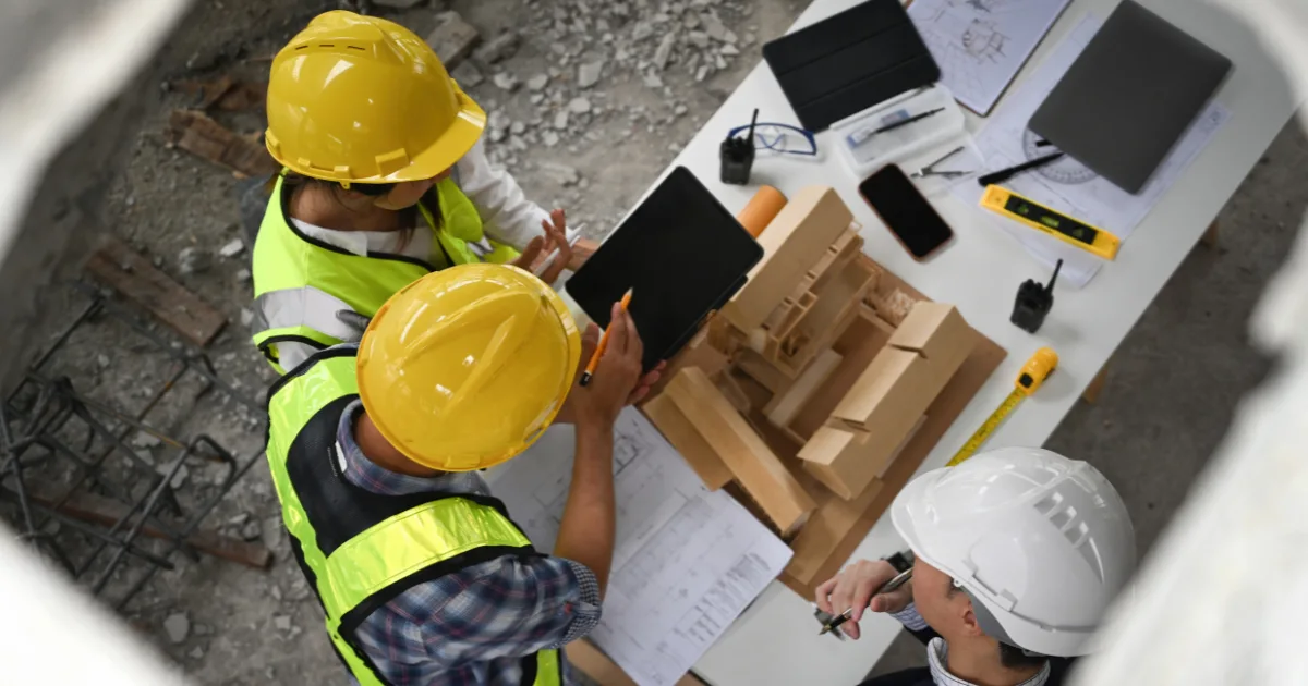 An image showing individuals planning a construction project