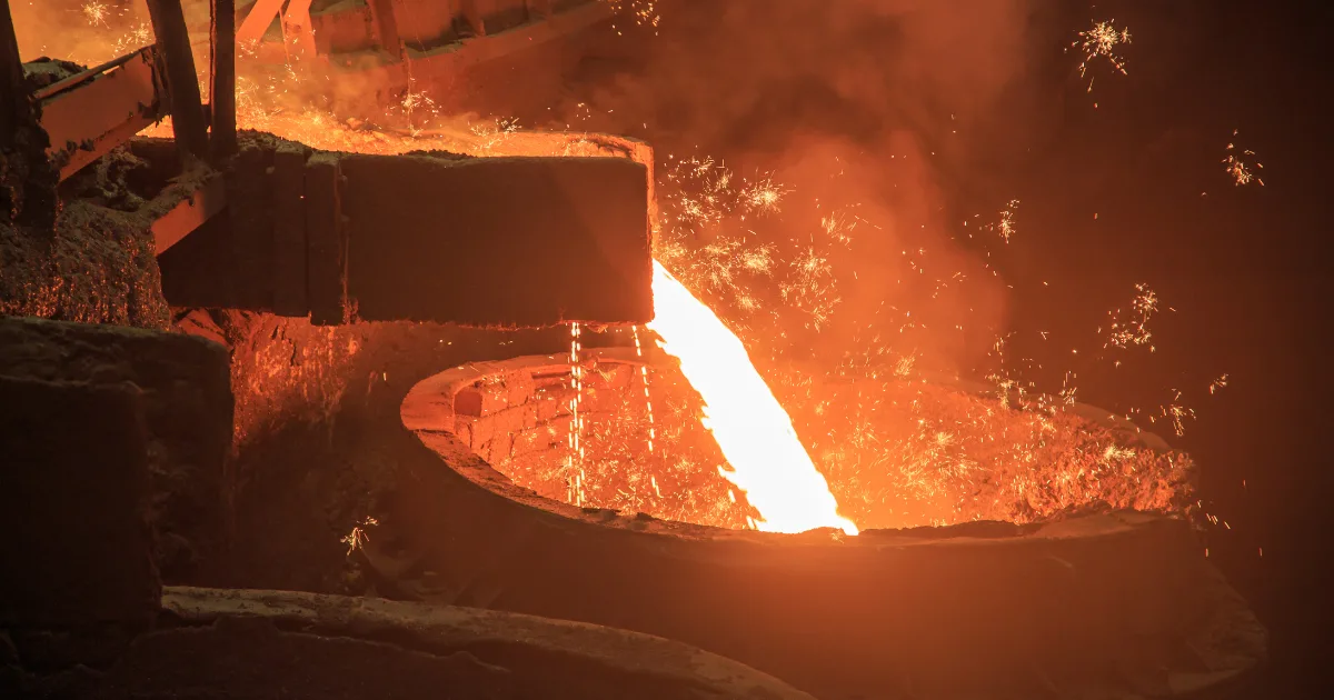 an image showing an industrial application of olivine - blast furnacing