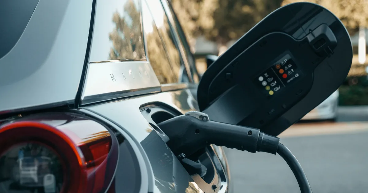 an image showing an electric car charging