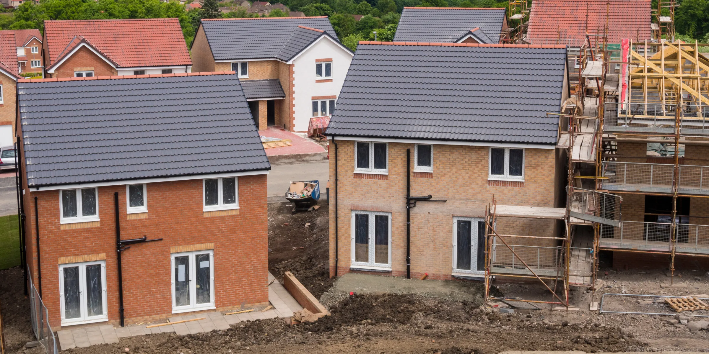 an image to show houses under construction