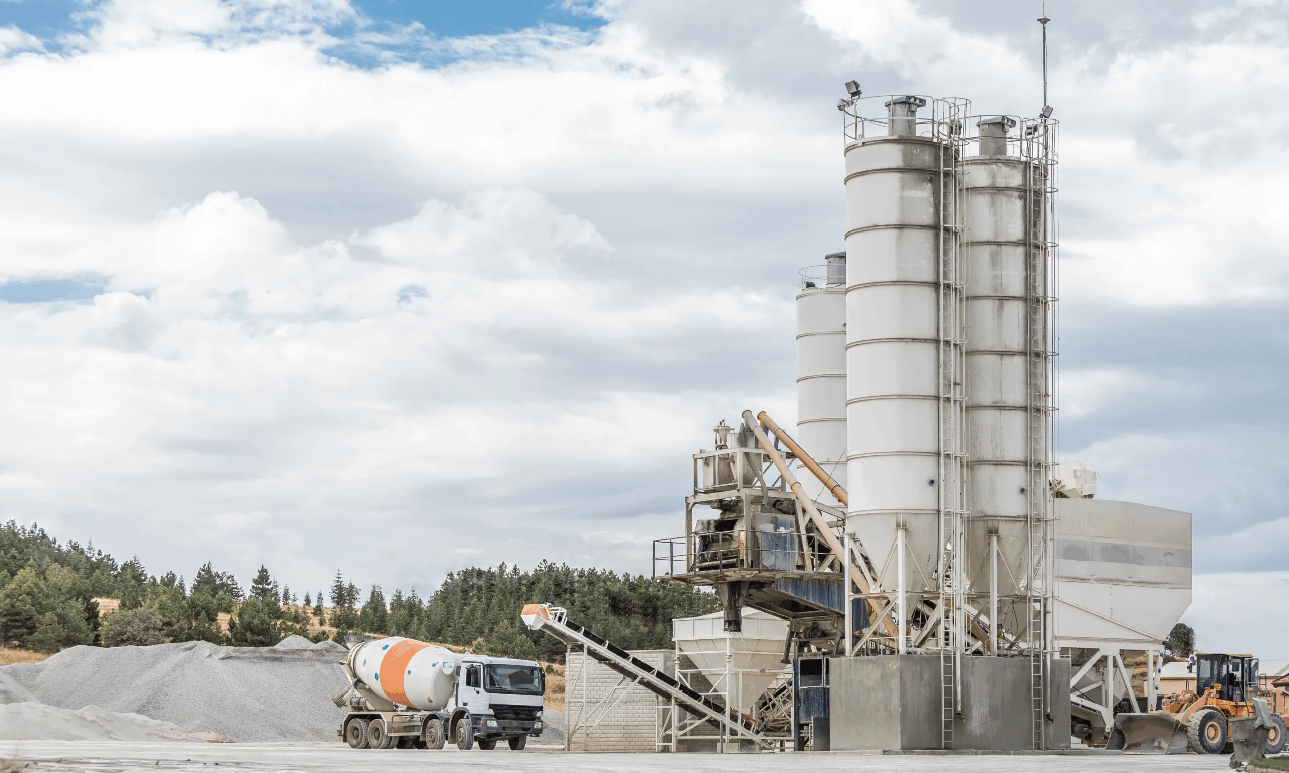 an image showing a plant where concrete is made