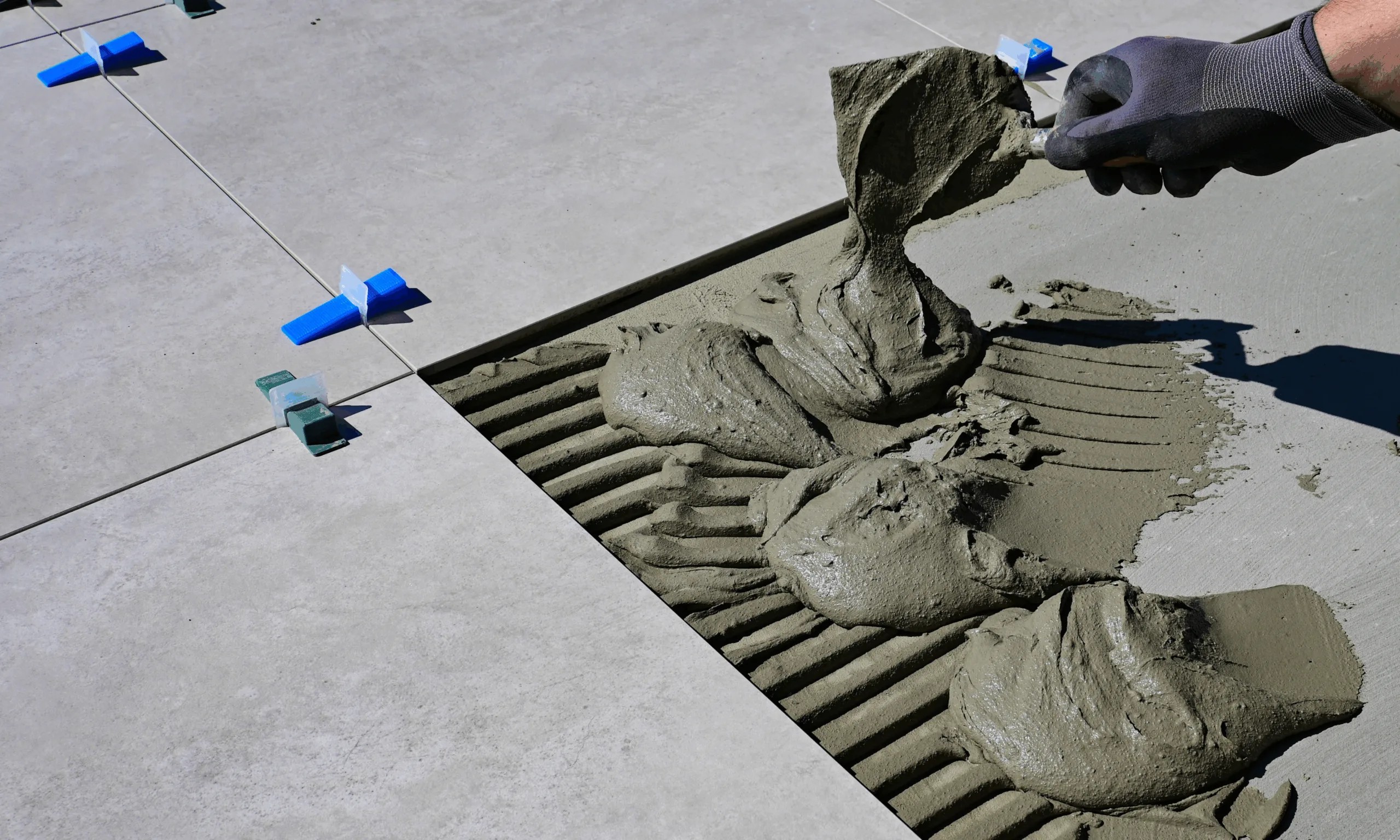 an image showing cement and tiles